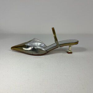 Schutz Women's Gold and Silver Mules